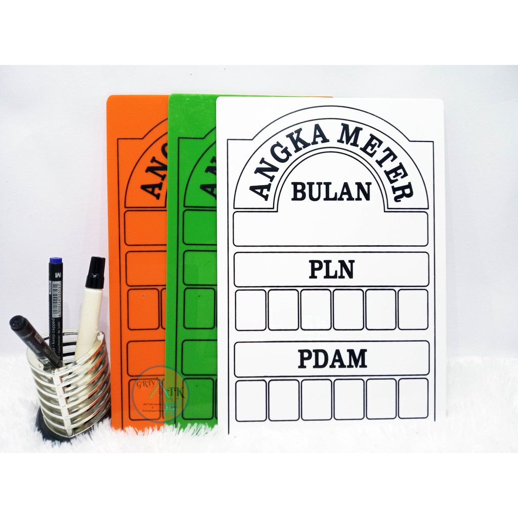 

Papan Meteran PLN dan PAM / PDAM Tulis Akrilik dengan Spidol Whiteboard