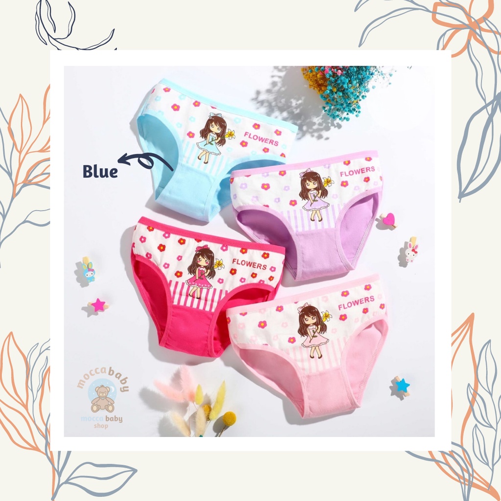 MBSS - XING DAILY CD BEAUTY FLOWER STG celana dalam anak perempuan bahan katun halus 2-12 Tahun