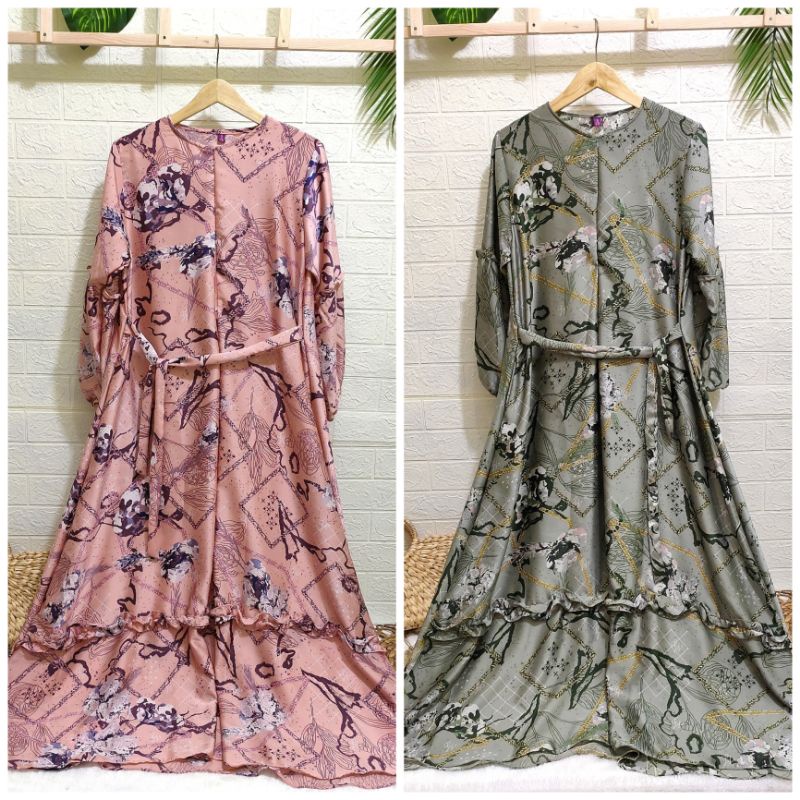 Gamis maxmara luxury motif / dress muslim maxmara / gamis kondangan lebaran