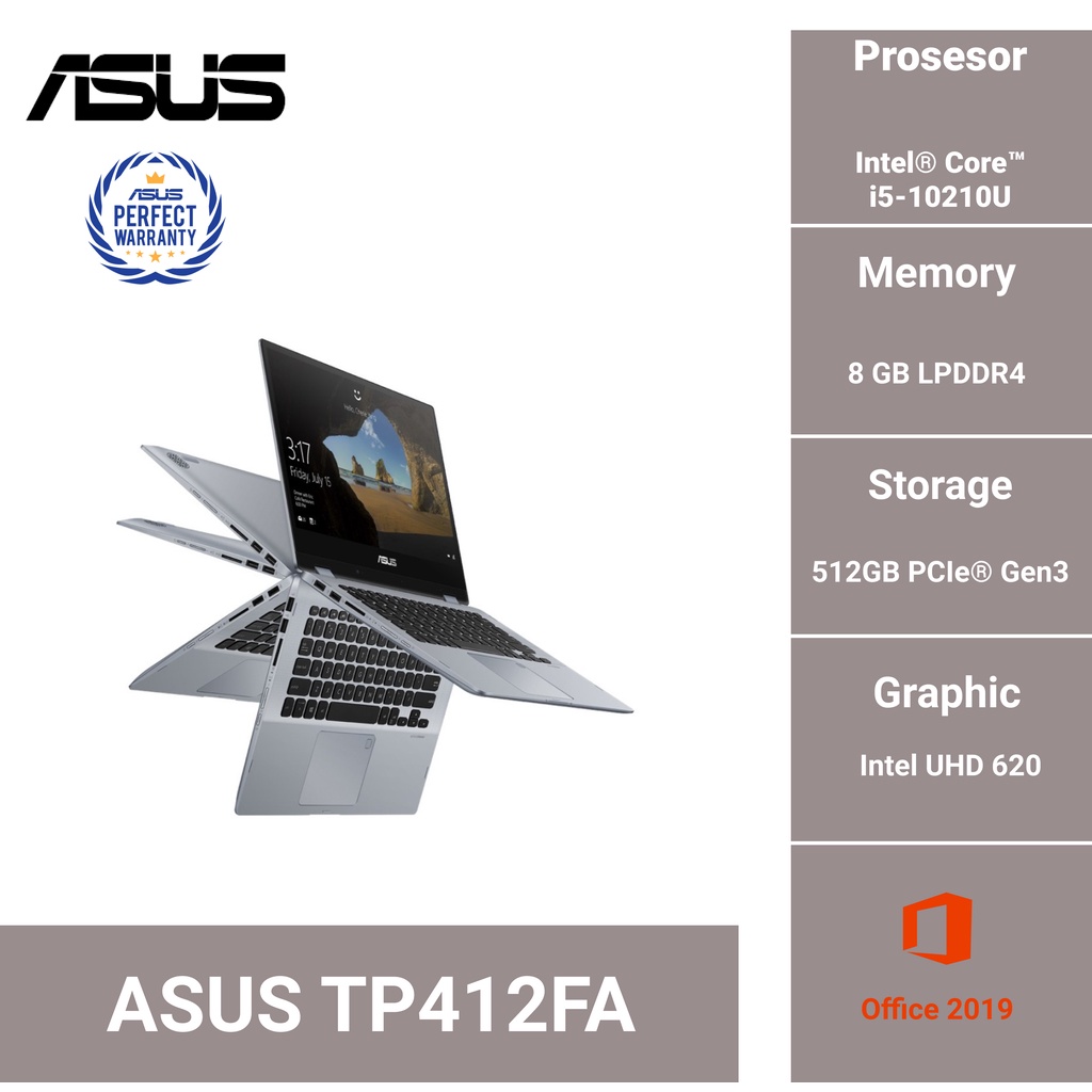 ASUS VivoBook Flip TP412FA i5-10210U 8GB 512GB 14" FHD W10 TOUCH OHS