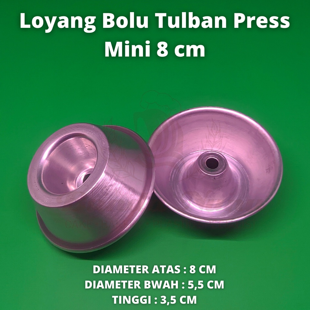 Loyang Bolu Tulban Mini/ Cetakan Kue Bolu Diameter 8 cm