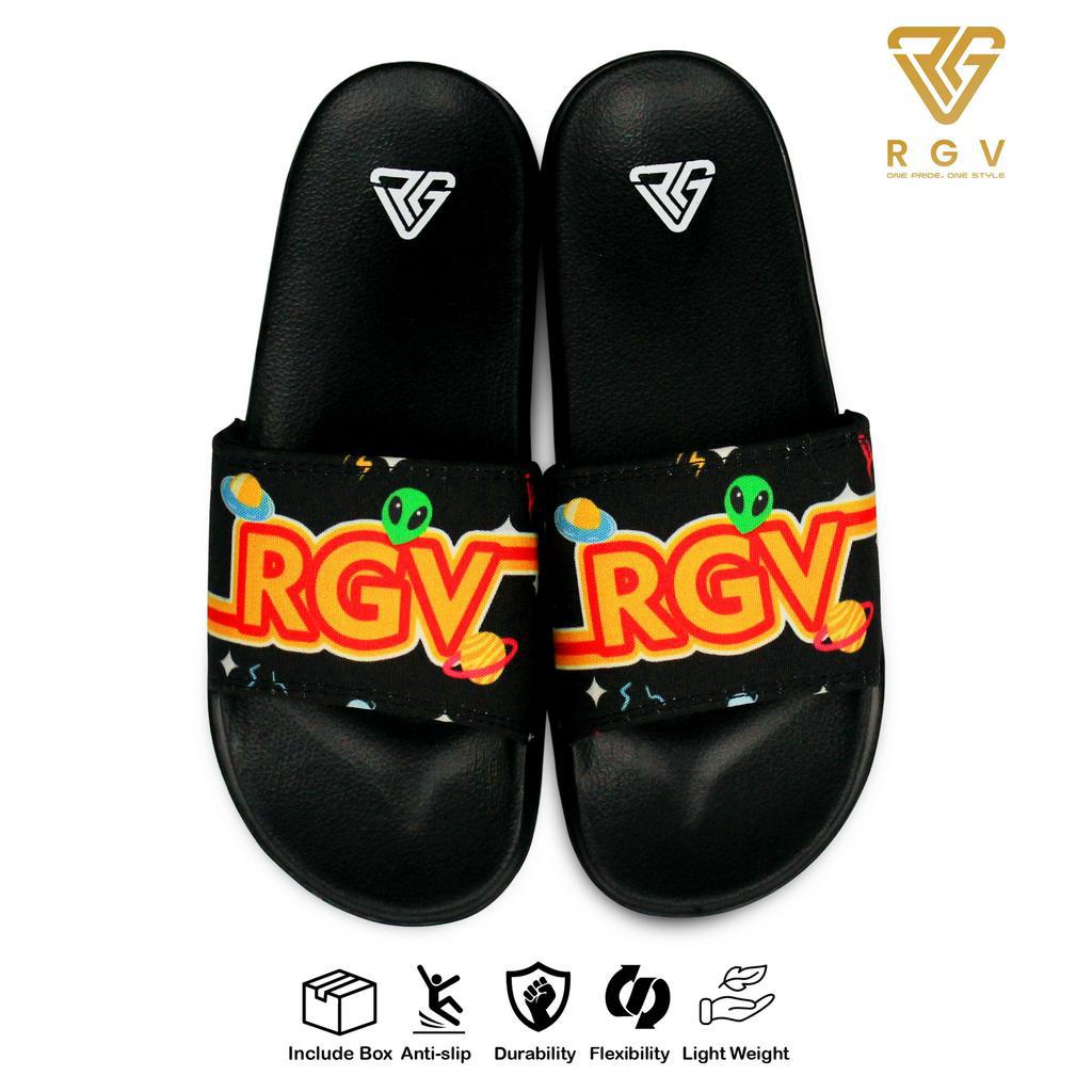 RGV - SANDAL PRIA DAN WANITA SLIDE SLIP ON SENDAL ANTI LICIN RINGAN SELOP OUTTER SPACE ORANGE