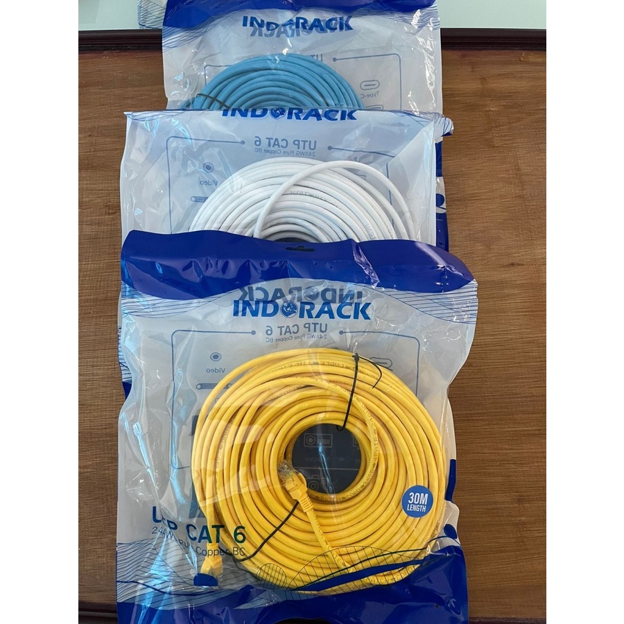 INDORACK Patch Cord CAT6 KABEL LAN Utp 30 Meter RJ45 Networking