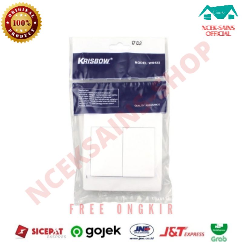 Krisbow saklar 2 gang 2 way Ws422 - putih
