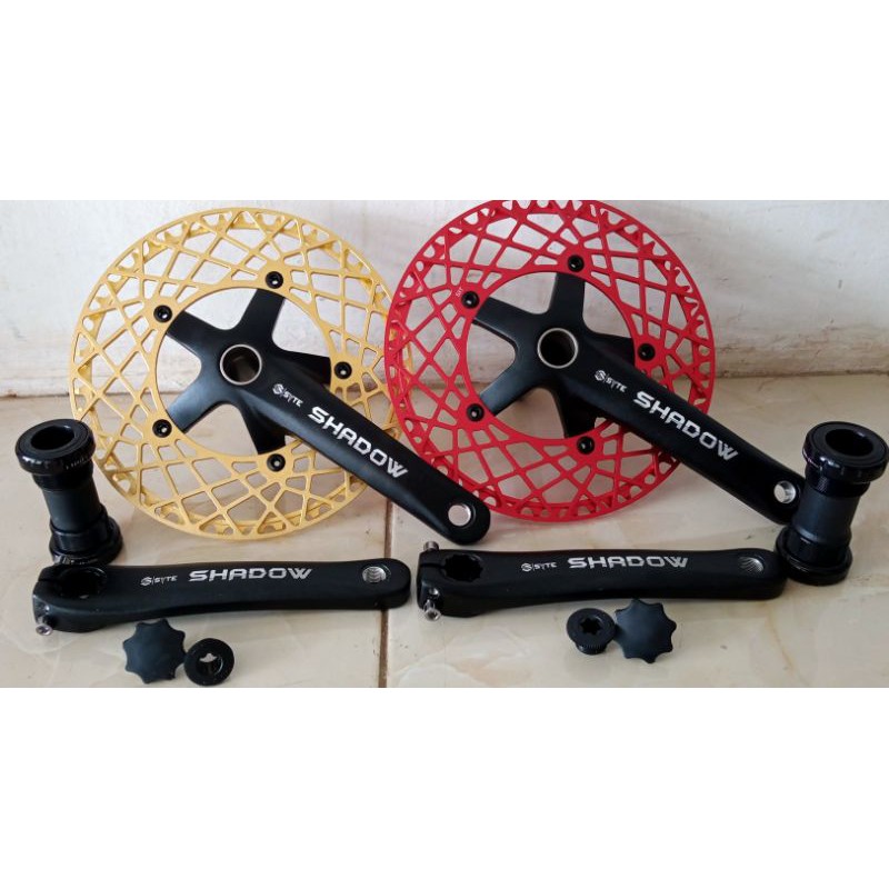 Crankset SYTE SHADOW 53T hollowtech gold dan merah