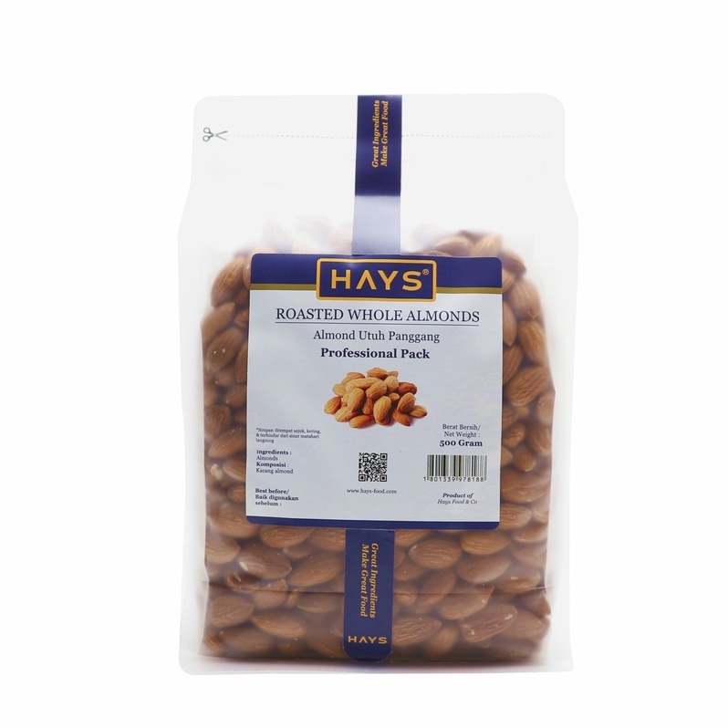 Almond Utuh Panggang 500 Gram / Roasted Whole Almond 500 Gram - HAYS