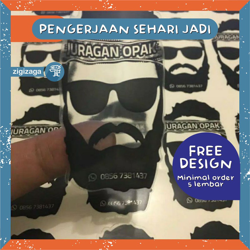 

CETAK STIKER LABEL TRANSPARAN A3 + PRINT + CUTTING STIKER VINYL TRANSPARAN MODEL BEBAS