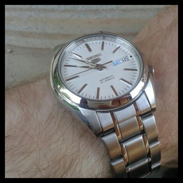 Hot Product Seiko 5 Snkl41K1 Automatic White Dial - Jam Tangan Pria Snkl41 Berkualitas