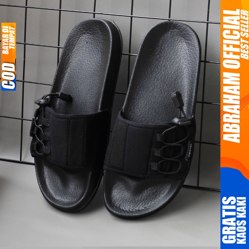 ABRHM X VICENT Sandal Slide Pria Sandal Slop Pria Sendal Selop Cowok / Cowo Ori Keren Kekinian