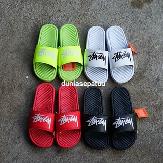  SANDAL  Nike  Benassi X Stussy Sendal Pria  Slide Shopee 