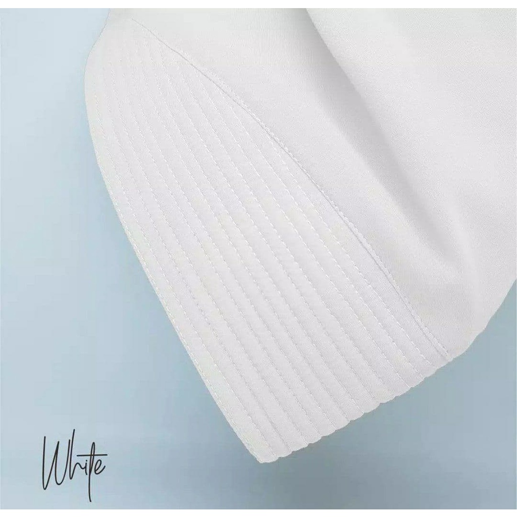 (COD) Hijab Khimar Silvi Tiga Layer Mini Polos Jilbab Instan Cerutti 3 Layer-Putih