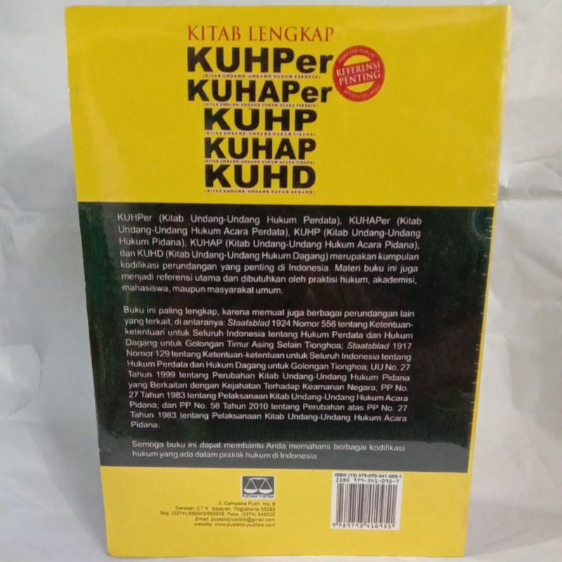 Buku KITAB LENGKAP KUHPer KUHAPer KUHP KUHAP KUHD-1