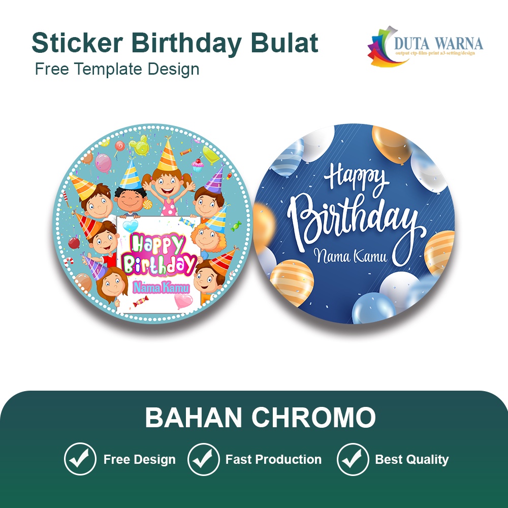 

STICKER ULANG TAHUN BULAT/SOUVENIR BIRTHDAY STICKER BULAT/ BIRTHDAY GIFT / STICKER BIRTHDAY PARTY BULAT *FREE DESIGN