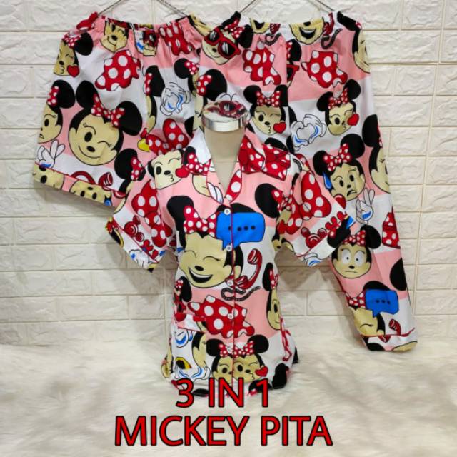 Dtree piyama 3in1 karakter baju tidur dewasa cp 3in1 katun Dtree piyama 3in1 karakter baju tidur dewasa cp 3in1 katun
