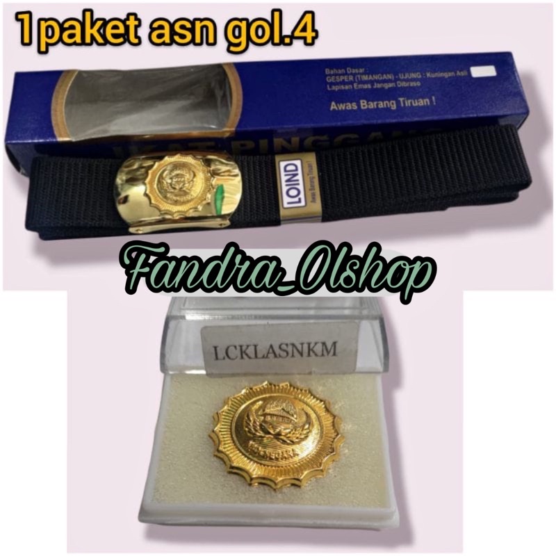 1 Paket / 1 Set ASN Gol.4 | Sabuk Korpri ASN Loind + Pin Korpri ASN Magnet. Kualitas Terbaik 