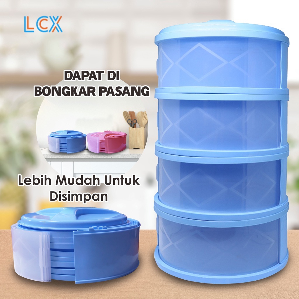 LCX Penutup Makanan Hangat Anti Debu Tudung Saji Susun Bertingkat Food Cover Tutup Sayur