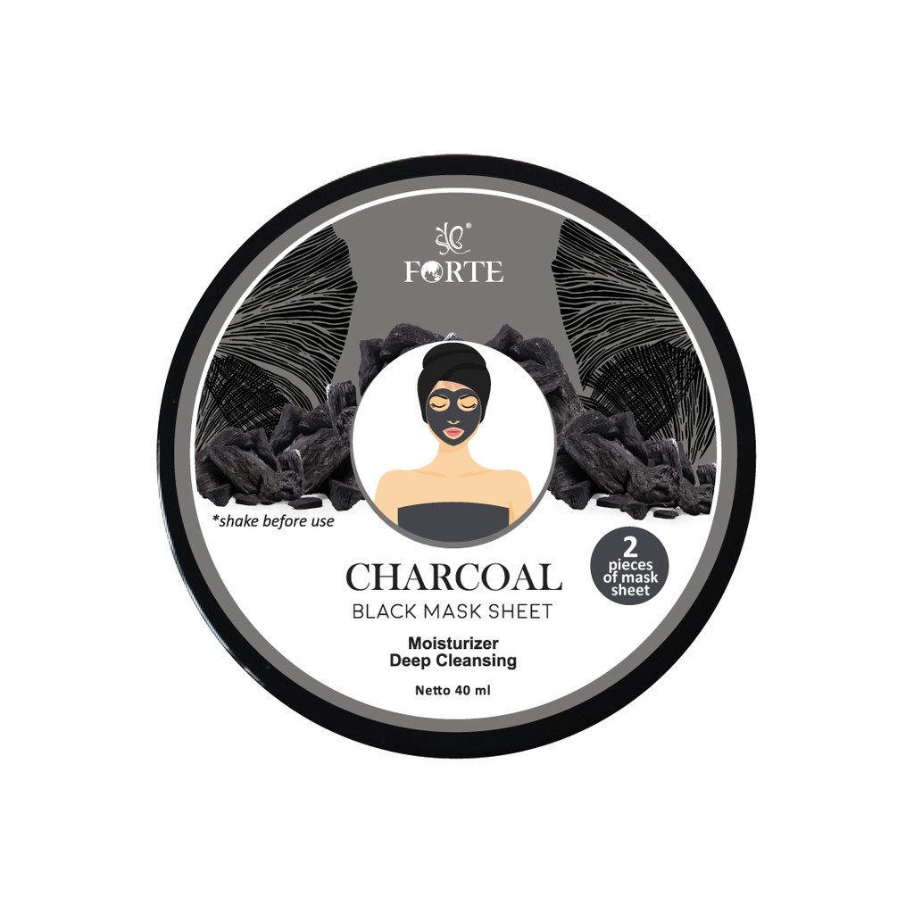 [ORI] SYB Charcoal Black Masker Tisu Mencegah Bakteri Jerawat Membandal &amp; Mengecilkan Pori - BPOM
