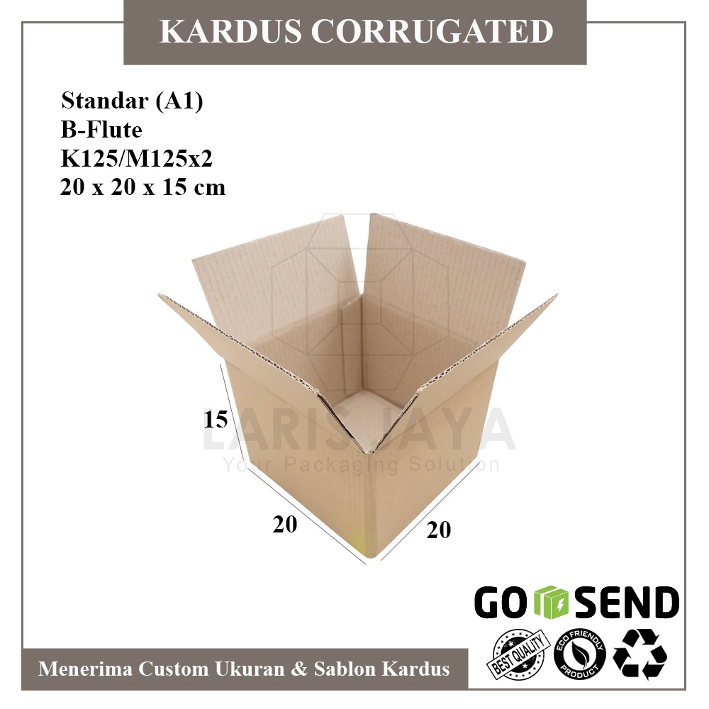

[KHUSUS GOSEND] Kardus | Box | Karton Packing Polos 20x20x15cm Tebal 3 mm (Kardus 20 x 20 x 15 cm)
