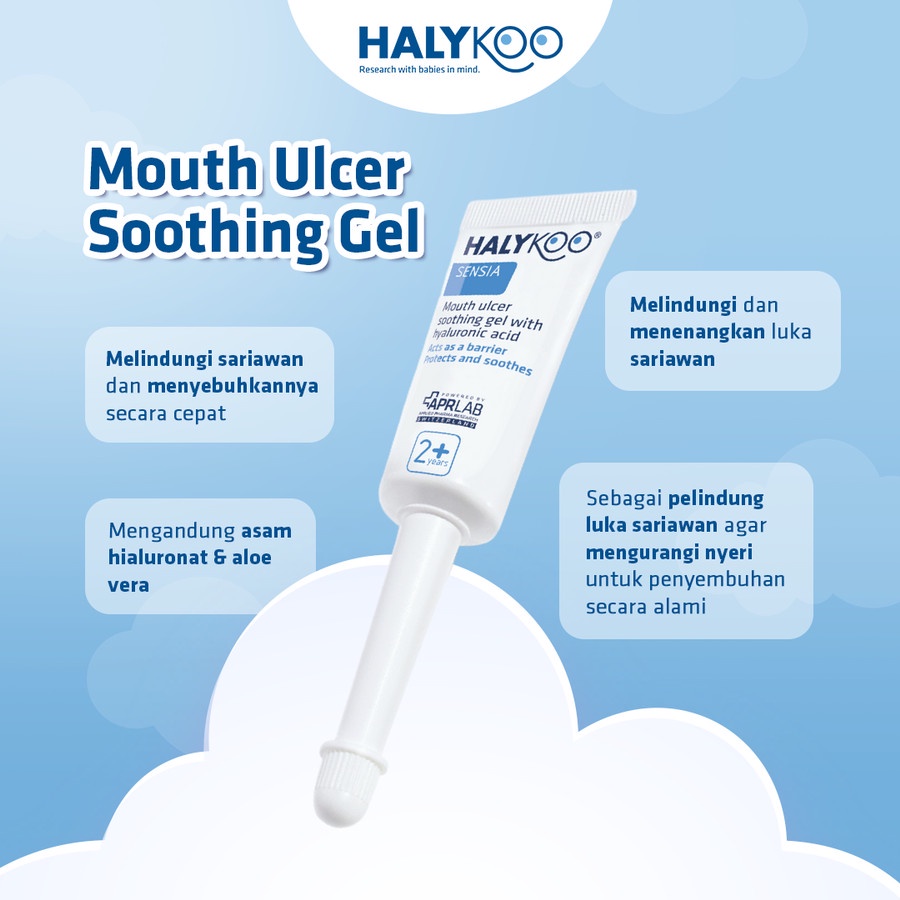 HALYKOO Mouth Ulcer Soothing Gel with Hyaluronic Acid 2+ years 10ml