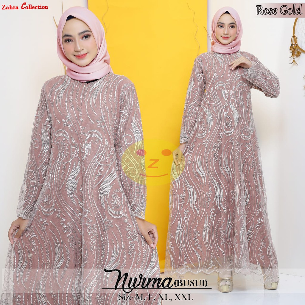 PROMO ABAYA TULLE MUTIARA BORDIR NURMA