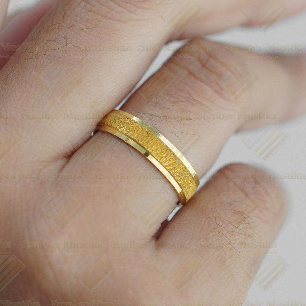 Cincin Kawin Model Single Doff Emas 24 Karat