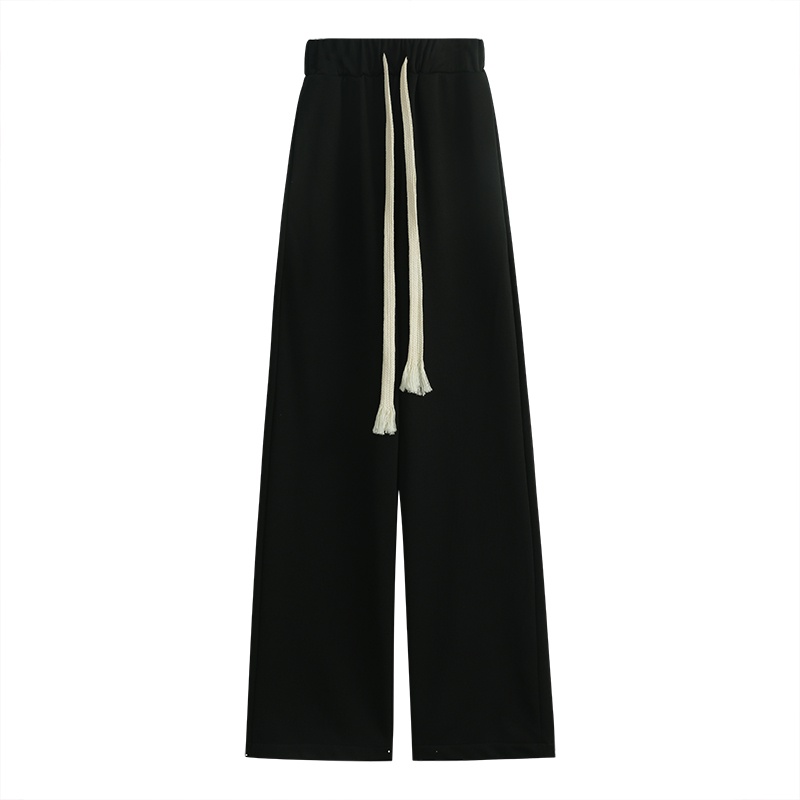 celana panjang wanita korea style baggy pants kasual highwaist celana hitam kulot panjang