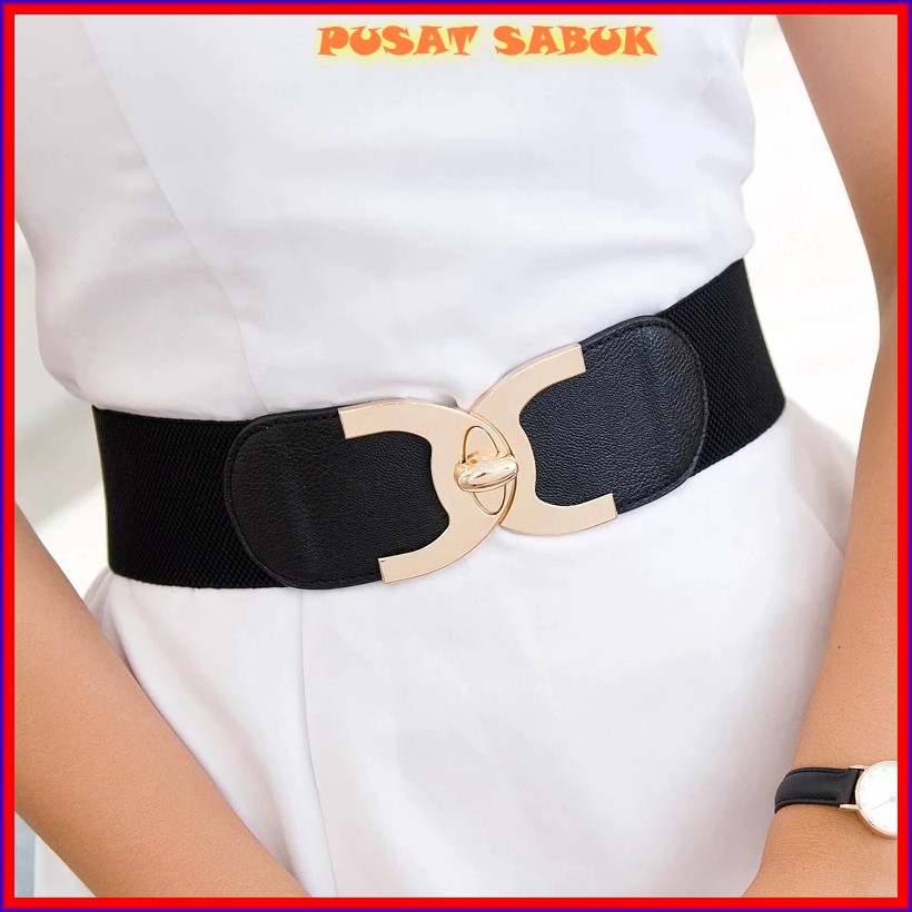 Gesper Ikat Pinggang Belt Wanita Korea Obi Elastis Sabuk Karet Cewek ban gaun kepang Fashion Murah