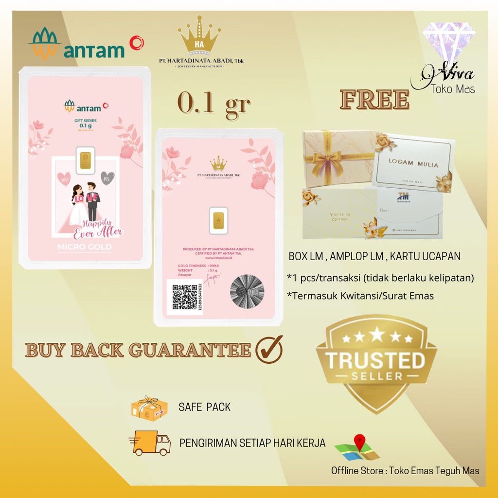 LOGAM MULIA ANTAM MICRO GOLD SERIES HAPPILY EVER AFTER 999,9