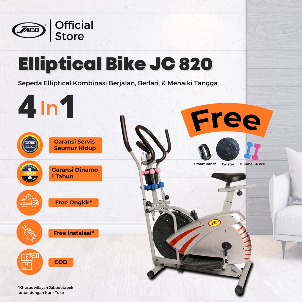 Jual Alat Fitness Sepeda Statis Jaco Elliptical Bike Jc Shopee Indonesia