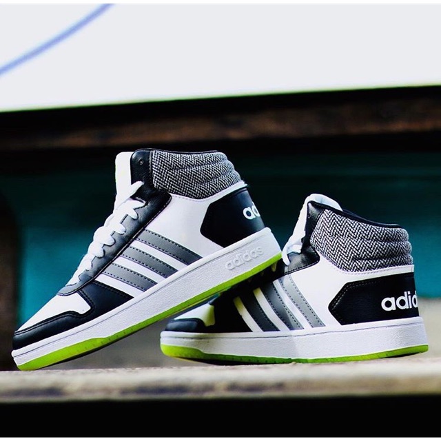 black and green high top adidas