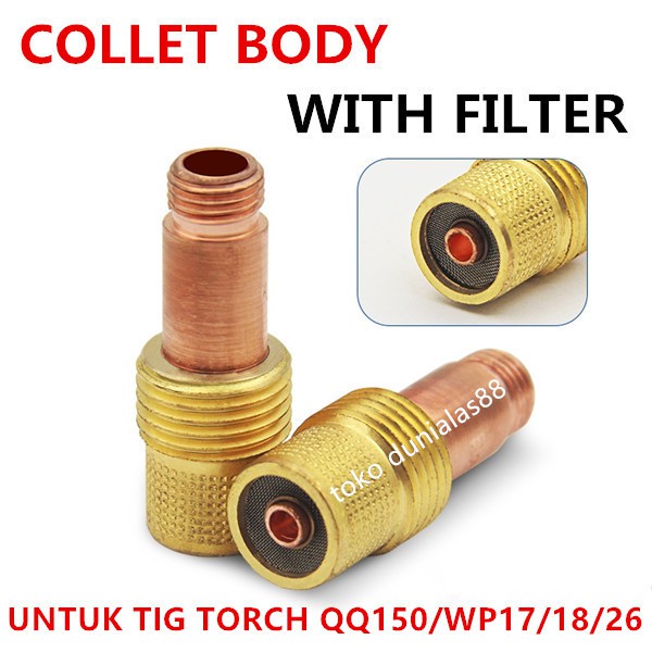 3PCS Gas Lens Collet Body With Filter Tig Argon  QQ150  WP17 WP18 WP26 Welding Torch