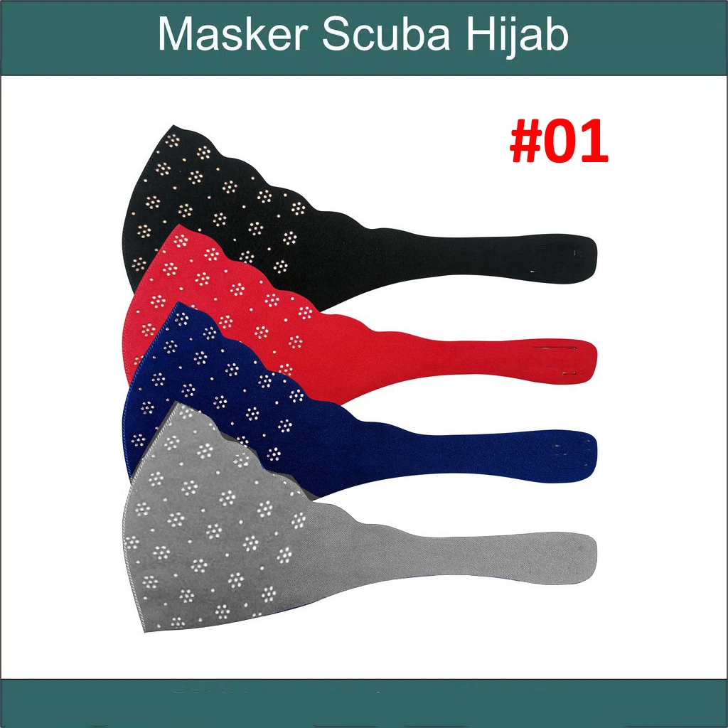 Masker scuba Hijab Mote Berlian Washable 1