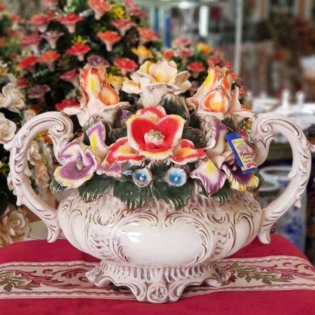 Murah Bunga keramik capodimonte+ Bunga italia keramik+ Bunga keramik mewah