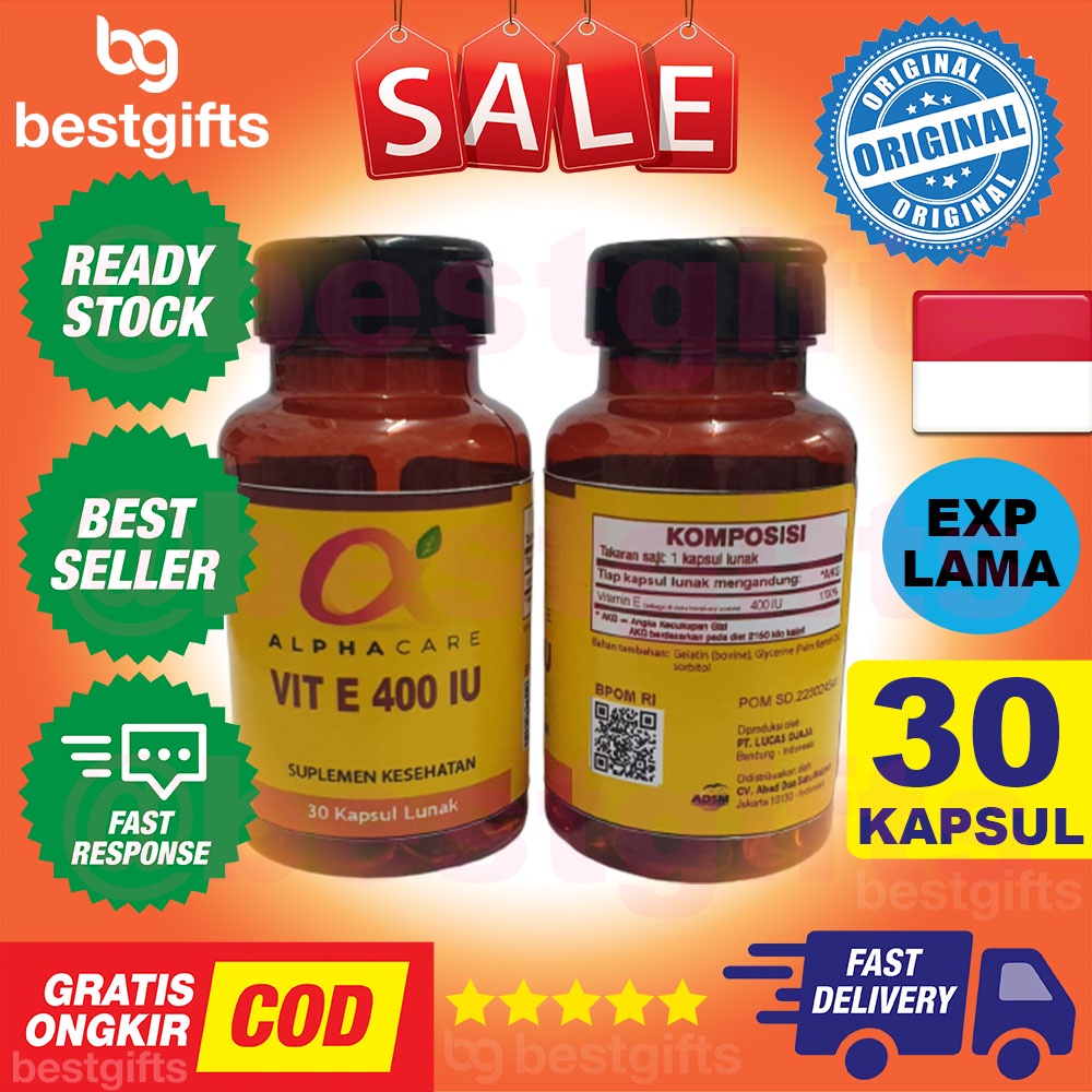 ALPHACARE VITAMIN E 400 IU KAPSUL LUNAK ALPHA CARE VIT E 400IU KESEHATAN KULIT ISI 30 KAPSUL