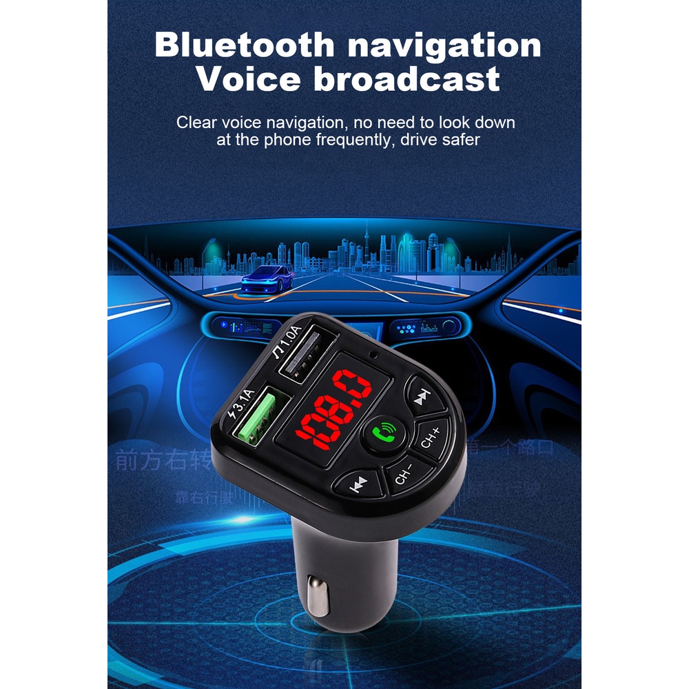 Audio Player MP3 Kit Mobil Bluetooth dual USB Charger