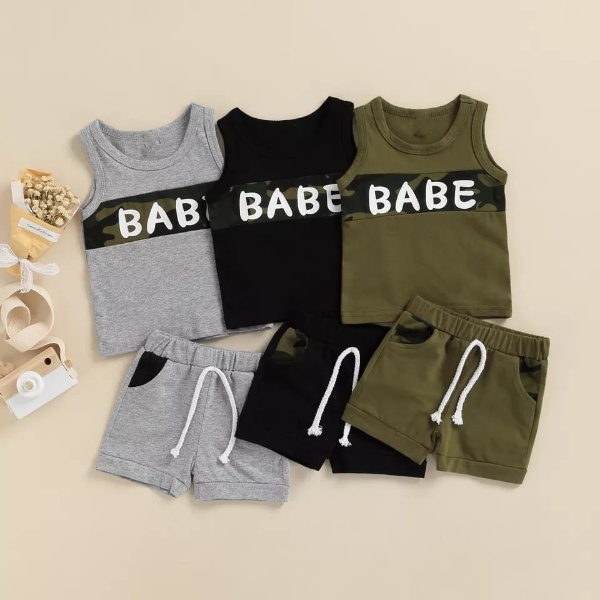 BEFAST - ZTL OOTD Setelan Anak ANICA / SETELAN SINGLET ANAK BABE / Pakaian Anak Balita / Oneset Kekinian Anak-Anak / Set Atasan Kaos Tanpa Lengan+Celana Pendek / Fashion Santai Anak Casual / Setelan Anak Perempuan dan Laki-laki / Termurah