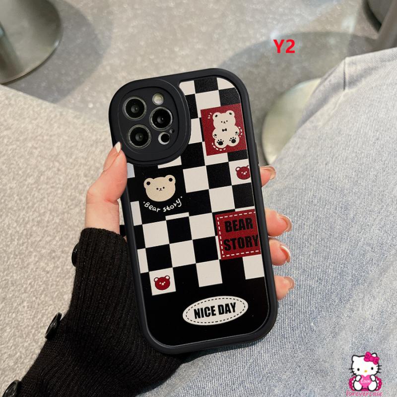 Case Motif Kartun Beruang Tersenyum Untuk OPPO A95 A96 A12 A16 A5 A9 2020 A3S A15 A7 A5S A3S A16K A16E A11K A54 A31 A74 Reno 5 6 7Z A16K A162 A53 A6 A11K A53 A15