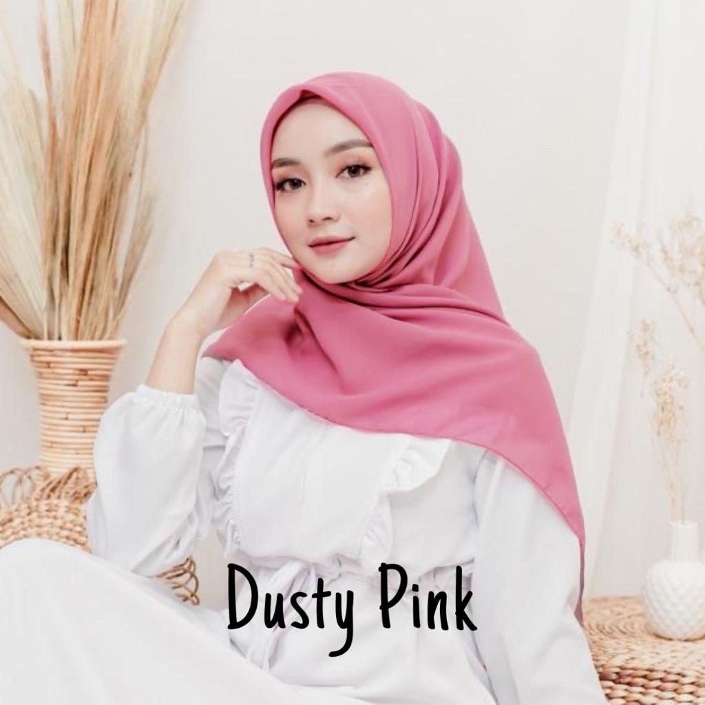 Hijab Segi Empat Bella Square Jilbab Maula Kerudung Bela Square Bahan Polycotton Premium Part 2-Bella Dusty Pink
