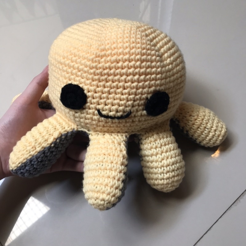Reversible Octopus Crochet (Rajut) Amigurumi Plushie [big] CUSTOM WARNA