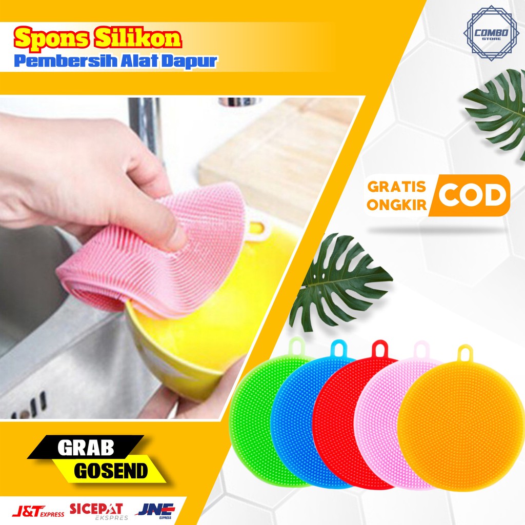 Spons Cuci Piring Silikon Dish Washing Sponge Brush