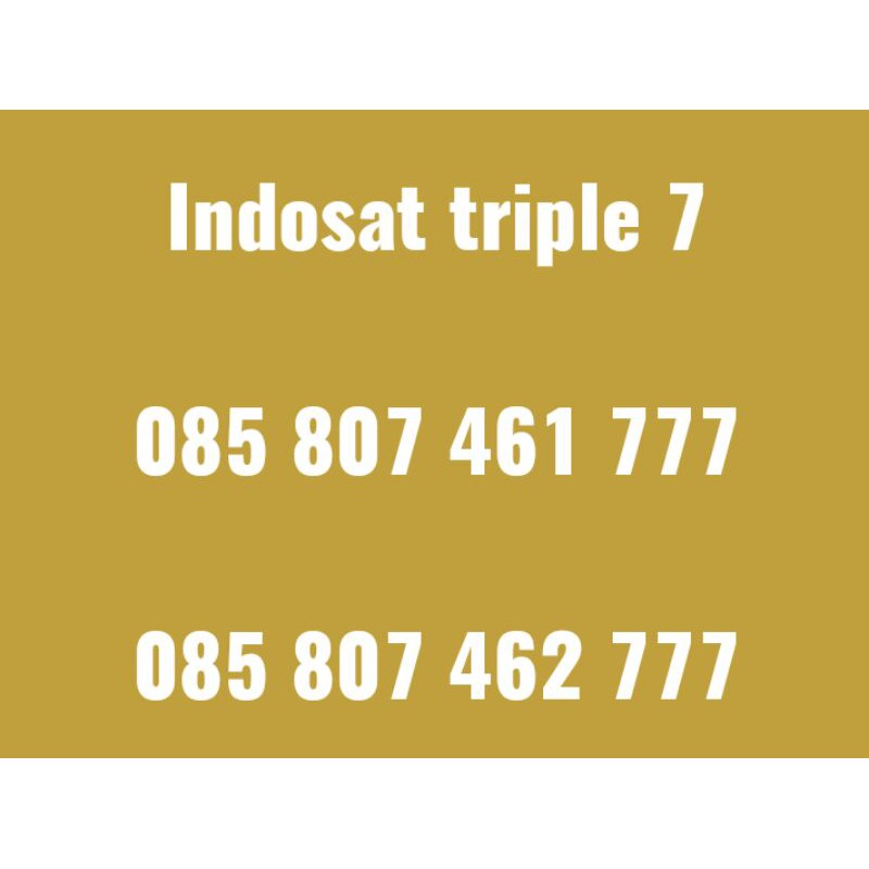 nomer cantik indosat triple ekor 777