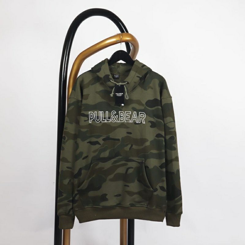 Hoodie Pull&Bear Loreng Army Sweater Unisex Cewek Cowok Premium