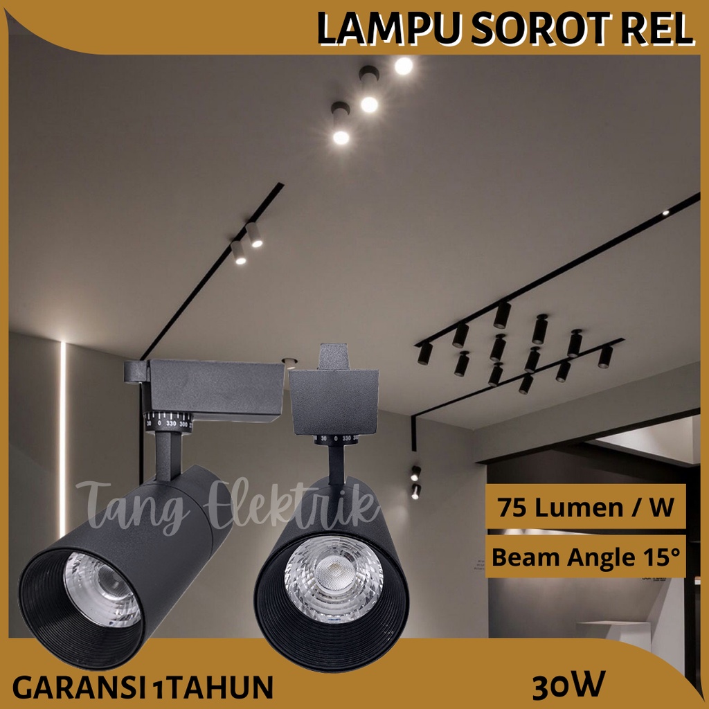 Lampu Sorot Rel Track LED Tracklight Spotlight 30W Garansi