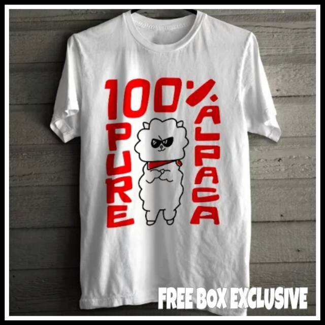 FREE BOX EXCLUSIVE - KAOS BT21 BTS ALPACA WHITE TSHIRT FANS ARMY JUNGKOOK MUSIC