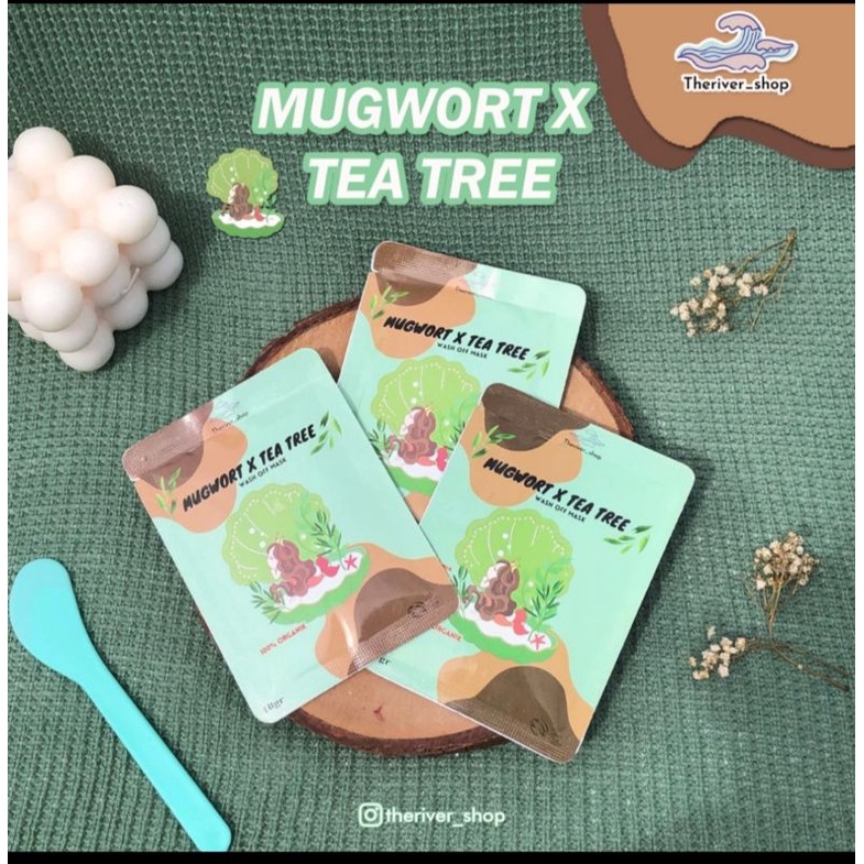 THERIVER_SHOP Masker Organik  Petal Premium (10gr) BPOM - Mugwort X Tea Tree | Masker Wajah