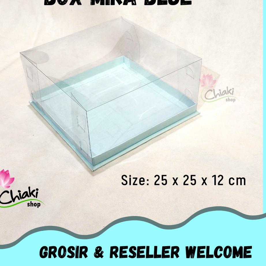 

Box Mika ALAS BLUE 25 x 25 x 12 Cupcake isi 9 Cake Pudding Tart Dus BIRU Karton Tebal Chiaki Kotak