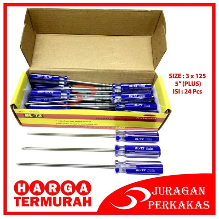 BLITZ OBENG RADIO PLUS 5 INCH ELEKTRONIK JAM SCREWDRIVER - 1 PAK 24 PC