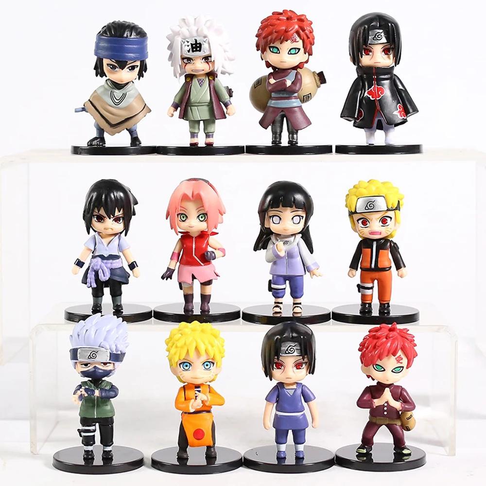 Agustinina Naruto 6pcs/ Mainan PVC Lot Gaara Sasuke Obito Model Figurine Kakashi