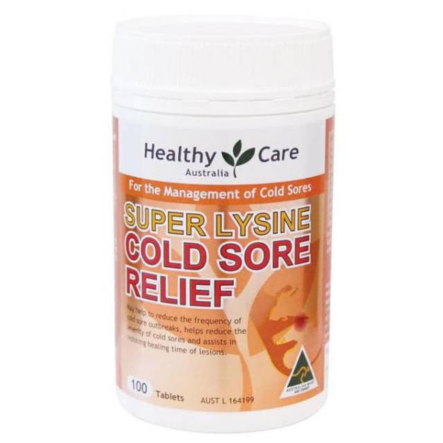 Healthy Care Super Lysine Cold Sore Relief 100 Tablets