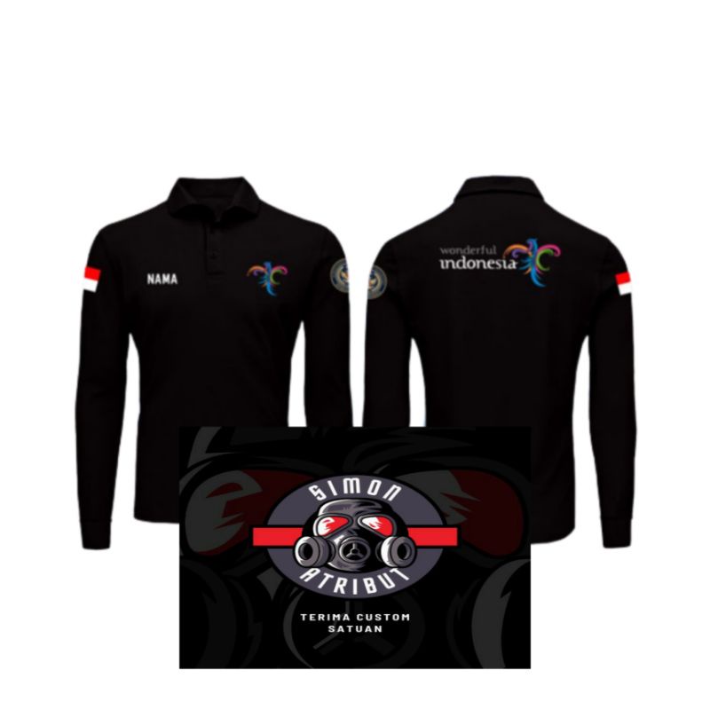 kaos polo lengan panjang // WONDERFUL INDONESIA //